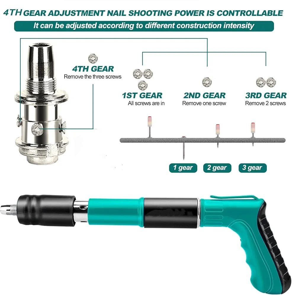 مسدس تثبيت المسامير مع 100 مسمار مجاني