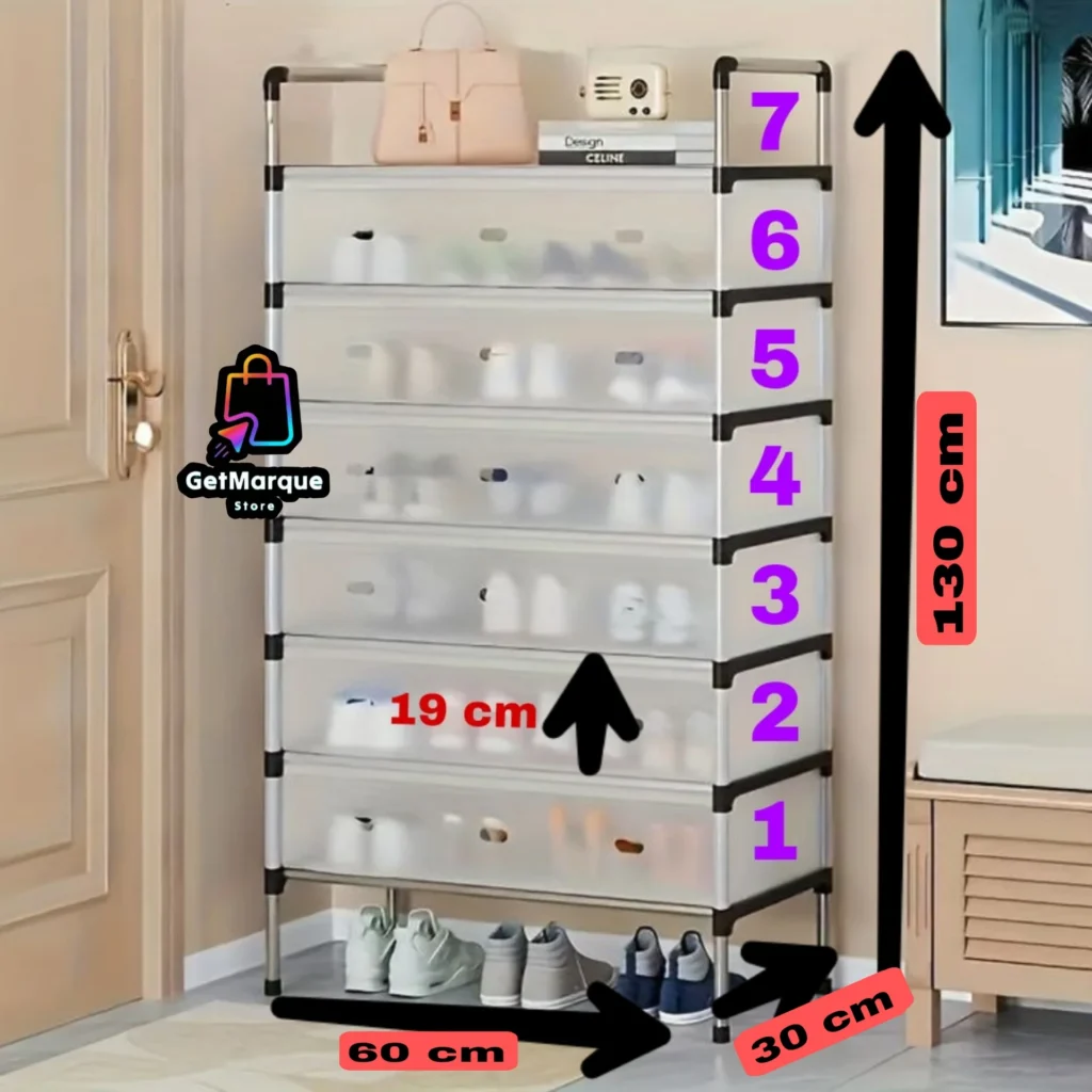 خزانة أحذية عصرية شفافة بتصميم عصري