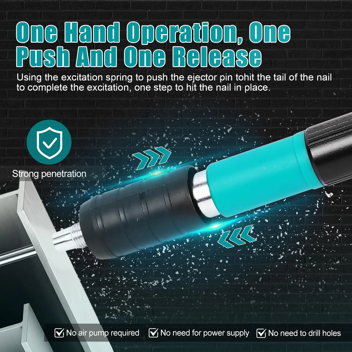 مسدس تثبيت المسامير مع 100 مسمار مجاني